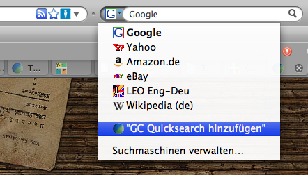 Geocaching OpenSearch-Plugin